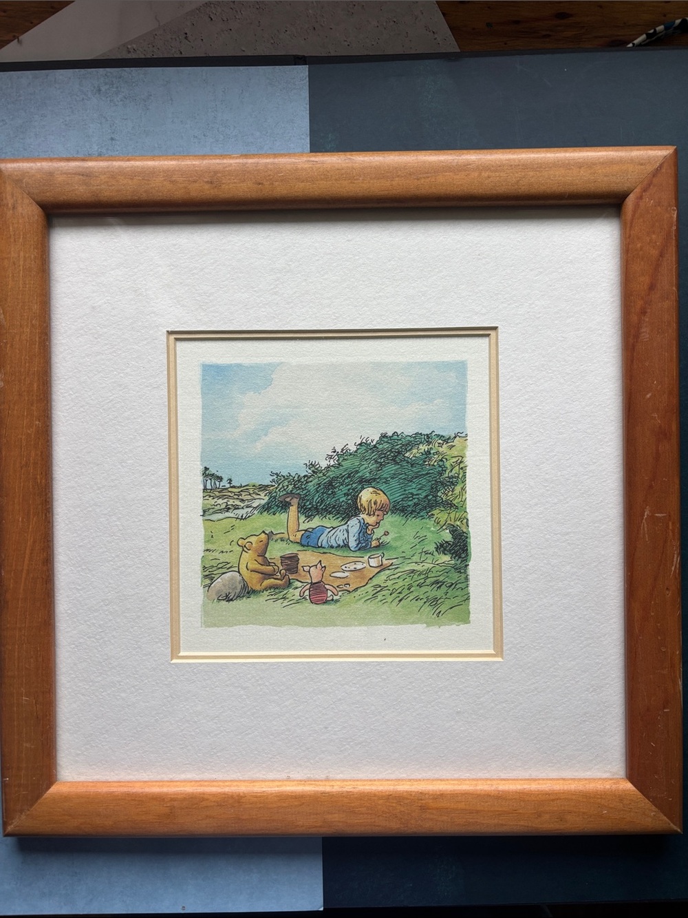 Framed Winnie the Pooh Print Wall Art
